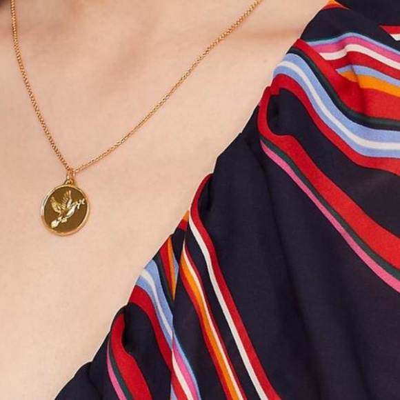 LIKE NEW Tory Burch Josephine Coin Necklace 18k GP - Picture 1 of 7